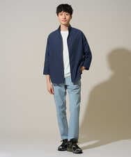 KHBGD33064 a.v.v MEN(アー・ヴェ・ヴェ) ＼晩夏シーズンにおすすめ／ポリエステルアサハチブソデスタンドカラーシャツ【接触冷感/ストレッチ/速乾/イージーケア/洗濯機で洗える】 ダークグレー