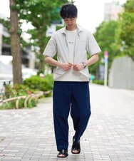 KHBGD44059 a.v.v MEN(アー・ヴェ・ヴェ) マイクロシアサッカーシャツ【快適ストレッチ / イージーケア / 洗濯機で洗える】 ライトグレー