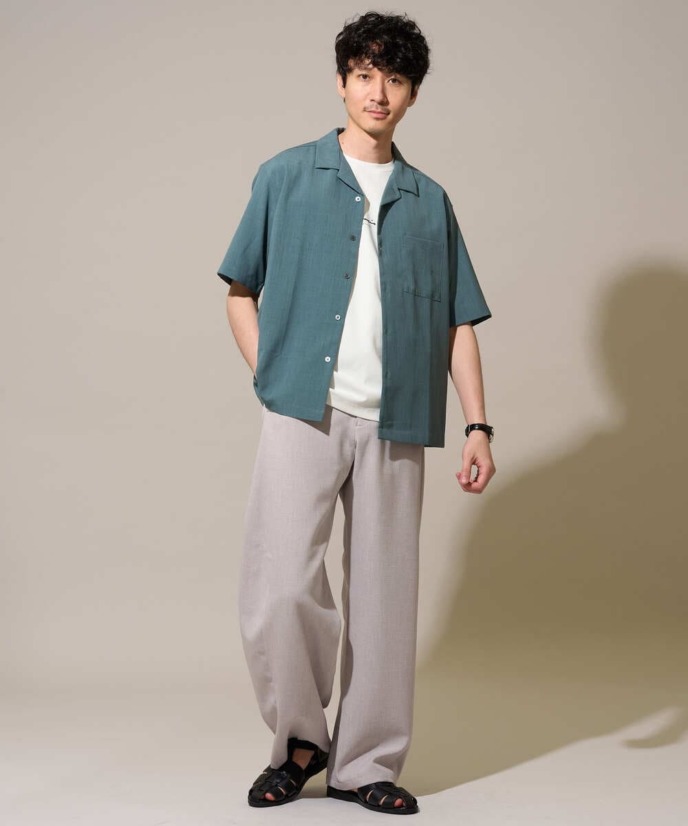 KHBGD78049 a.v.v MEN(アー・ヴェ・ヴェ) <新色&再入荷> ＼夏に嬉しい機能全部付き／　リライト オープンカラーシャツ ダークグレー