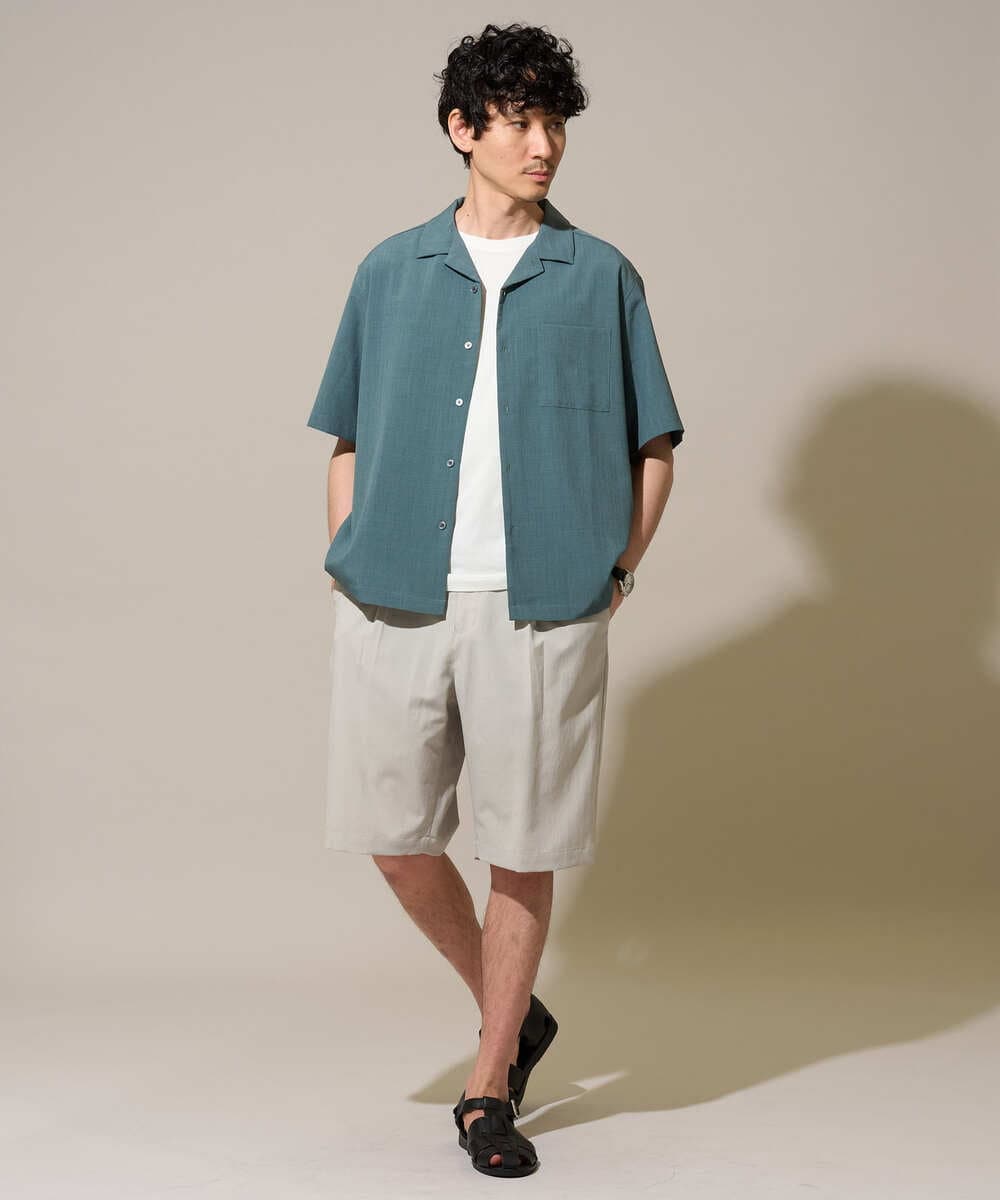 KHBGD78049 a.v.v MEN(アー・ヴェ・ヴェ) <新色&再入荷> ＼夏に嬉しい機能全部付き／　リライト オープンカラーシャツ ダークグレー