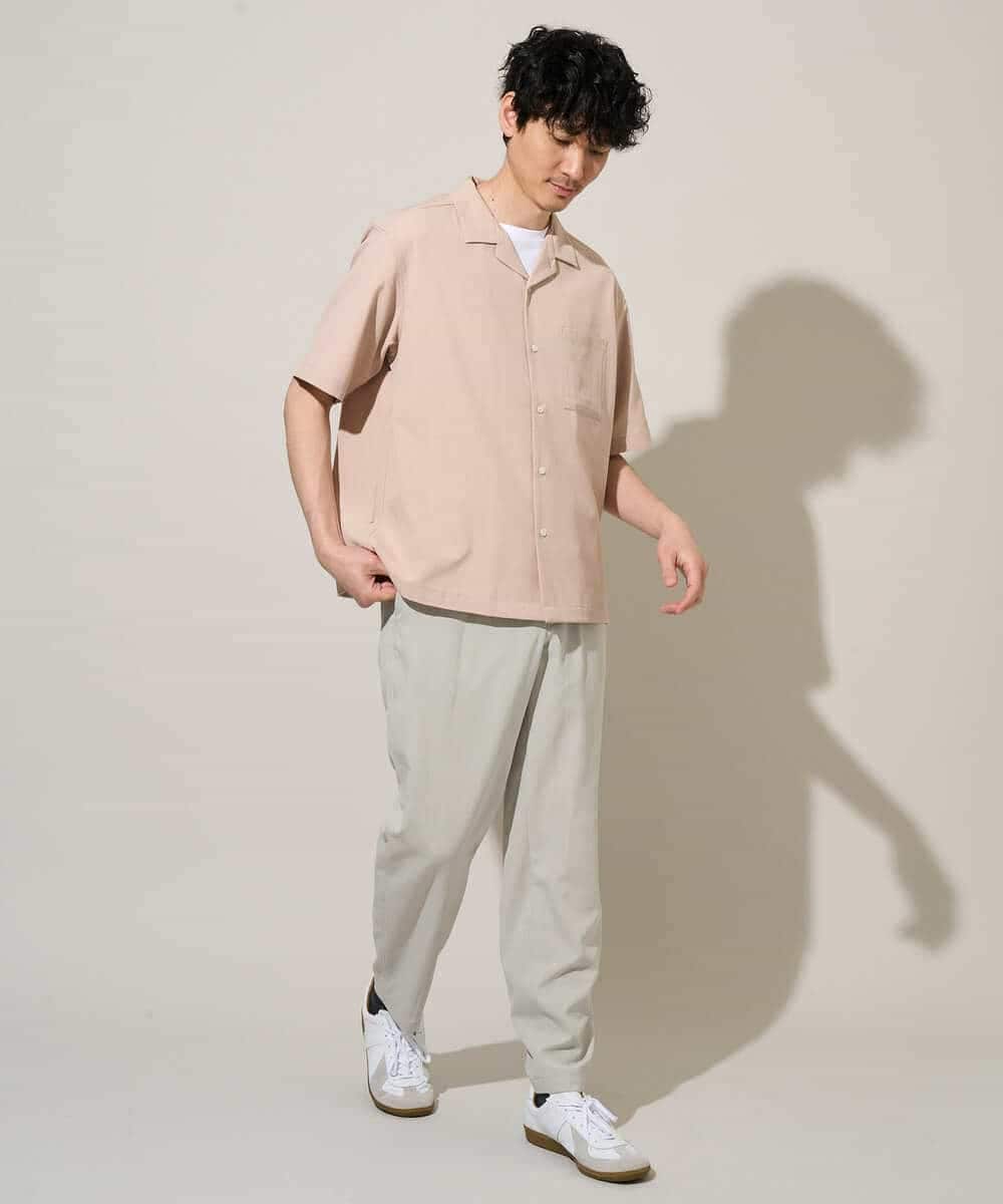 KHBGD78049 a.v.v MEN(アー・ヴェ・ヴェ) <新色&再入荷> ＼夏に嬉しい機能全部付き／　リライト オープンカラーシャツ ダークグレー