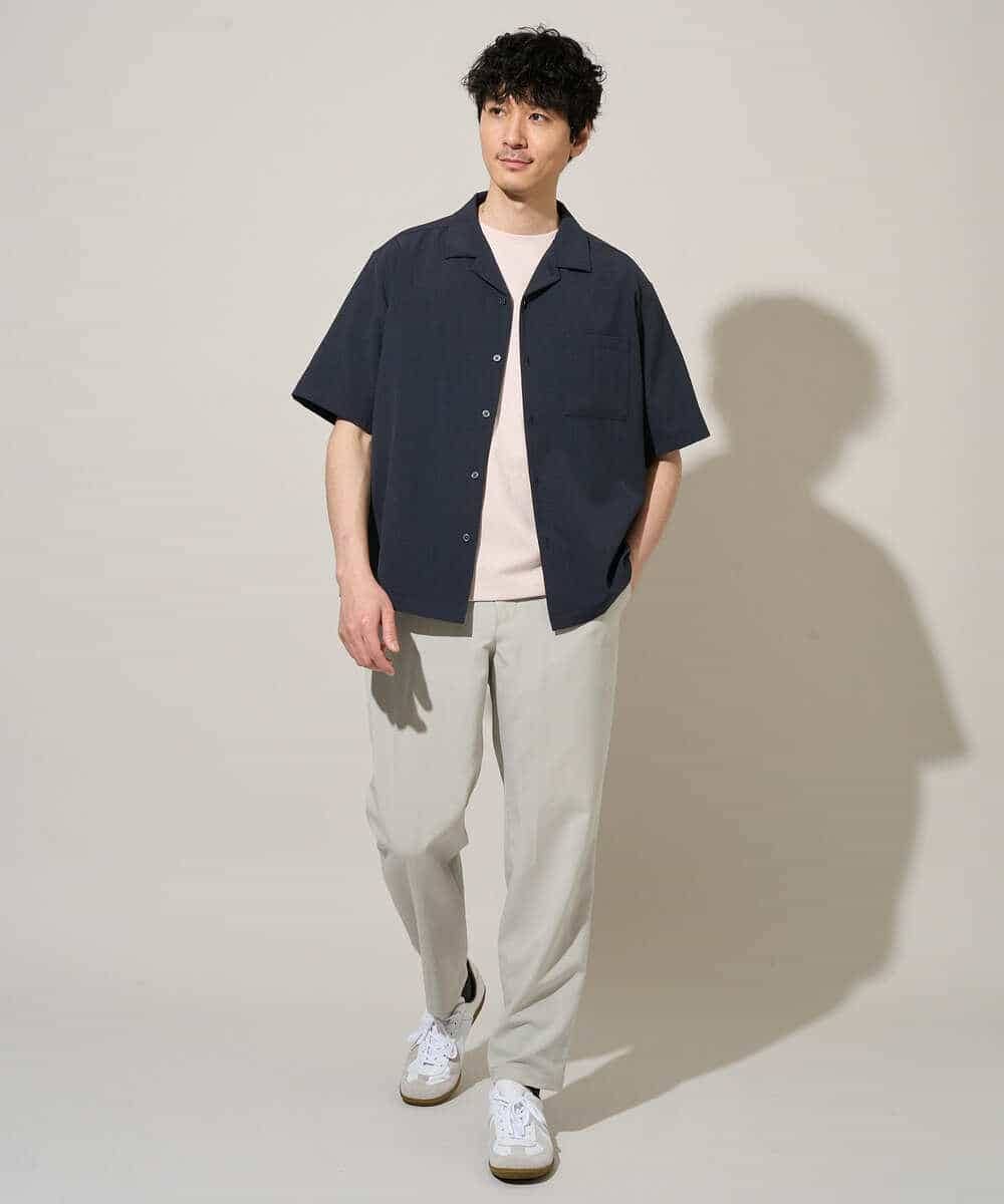 KHBGD78049 a.v.v MEN(アー・ヴェ・ヴェ) <新色&再入荷> ＼夏に嬉しい機能全部付き／　リライト オープンカラーシャツ ダークグレー