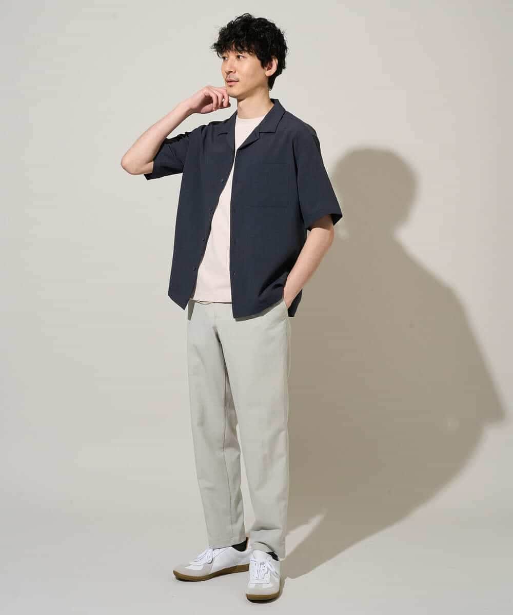 KHBGD78049 a.v.v MEN(アー・ヴェ・ヴェ) <新色&再入荷> ＼夏に嬉しい機能全部付き／　リライト オープンカラーシャツ ダークグレー