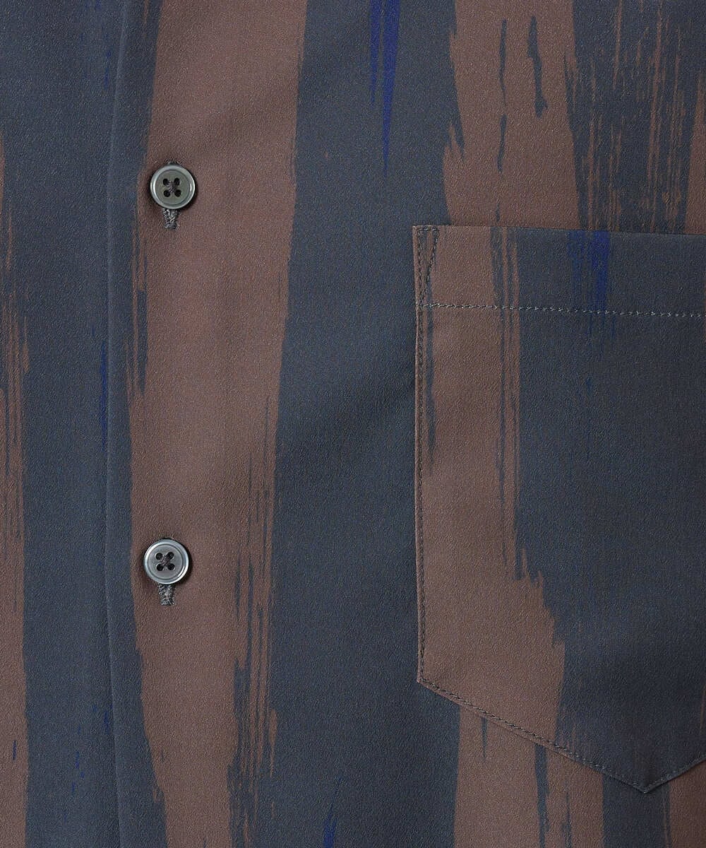 KHBJD09069 a.v.v MEN(アー・ヴェ・ヴェ) ＼秋に着たい、大人の柄シャツ／ペインター柄ワイドシルエットシャツ【イージーケア/洗濯機で洗える/速乾/毛玉になりにくい】 ダークグレー