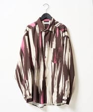KHBJD09069 a.v.v MEN(アー・ヴェ・ヴェ) ＼秋に着たい、大人の柄シャツ／ペインター柄ワイドシルエットシャツ【イージーケア/洗濯機で洗える/速乾/毛玉になりにくい】 ダークグレー