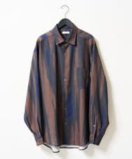 KHBJD09069 a.v.v MEN(アー・ヴェ・ヴェ) ＼秋に着たい、大人の柄シャツ／ペインター柄ワイドシルエットシャツ【イージーケア/洗濯機で洗える/速乾/毛玉になりにくい】 ダークグレー