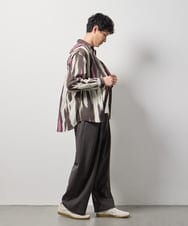 KHBJD09069 a.v.v MEN(アー・ヴェ・ヴェ) ＼秋に着たい、大人の柄シャツ／ペインター柄ワイドシルエットシャツ【イージーケア/洗濯機で洗える/速乾/毛玉になりにくい】 ダークグレー