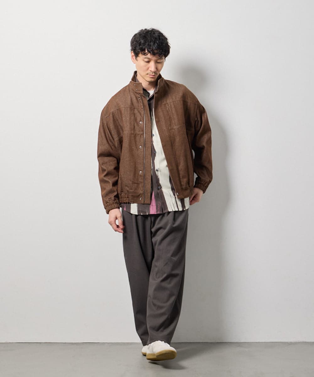 KHBJD09069 a.v.v MEN(アー・ヴェ・ヴェ) ＼秋に着たい、大人の柄シャツ／ペインター柄ワイドシルエットシャツ【イージーケア/洗濯機で洗える/速乾/毛玉になりにくい】 ダークグレー