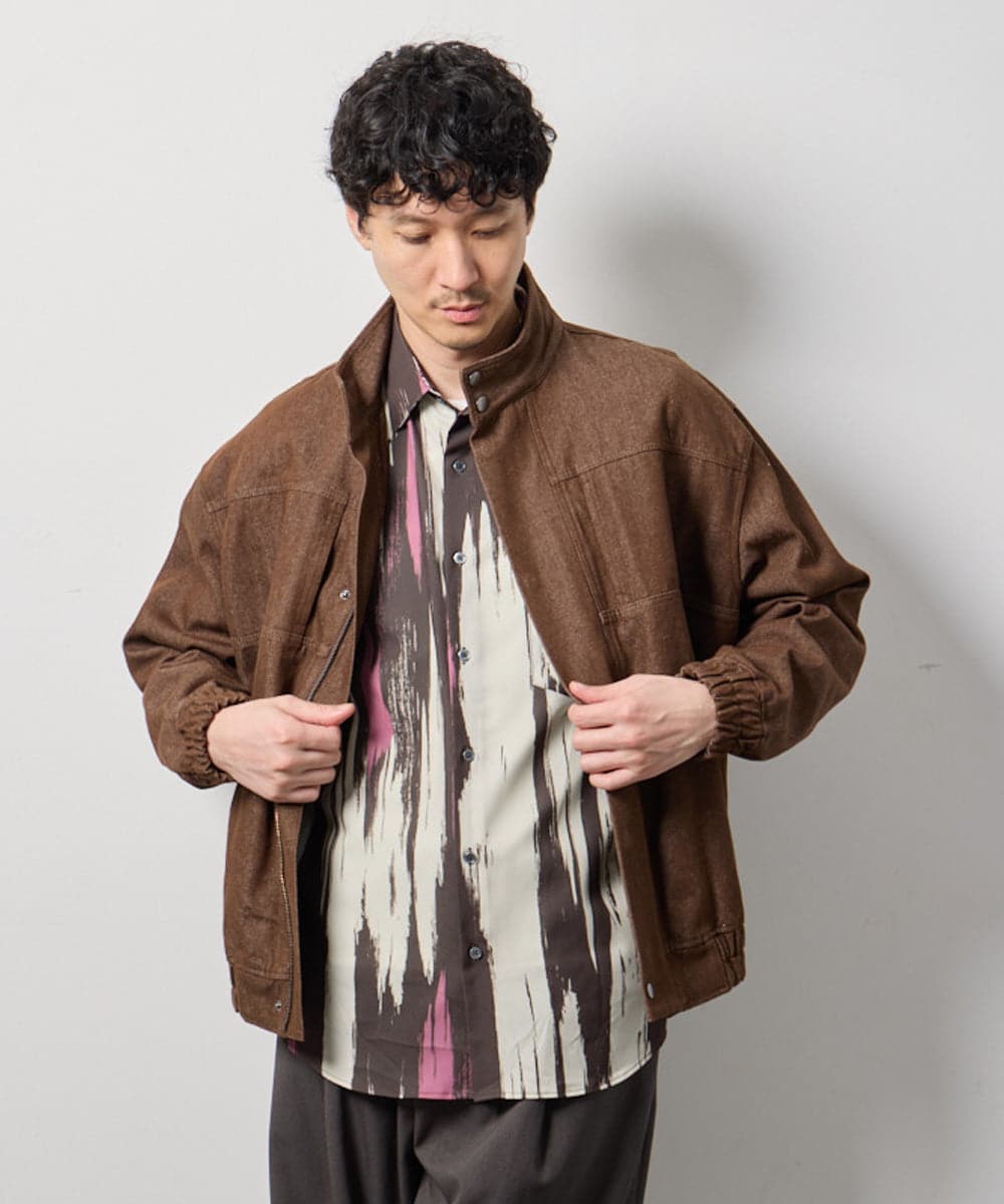 KHBJD09069 a.v.v MEN(アー・ヴェ・ヴェ) ＼秋に着たい、大人の柄シャツ／ペインター柄ワイドシルエットシャツ【イージーケア/洗濯機で洗える/速乾/毛玉になりにくい】 ダークグレー