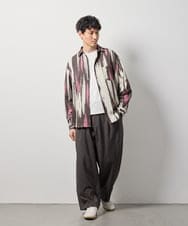 KHBJD09069 a.v.v MEN(アー・ヴェ・ヴェ) ＼秋に着たい、大人の柄シャツ／ペインター柄ワイドシルエットシャツ【イージーケア/洗濯機で洗える/速乾/毛玉になりにくい】 ダークグレー