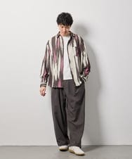 KHBJD09069 a.v.v MEN(アー・ヴェ・ヴェ) ＼秋に着たい、大人の柄シャツ／ペインター柄ワイドシルエットシャツ【イージーケア/洗濯機で洗える/速乾/毛玉になりにくい】 ダークグレー