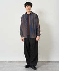 KHBJD09069 a.v.v MEN(アー・ヴェ・ヴェ) ＼秋に着たい、大人の柄シャツ／ペインター柄ワイドシルエットシャツ【イージーケア/洗濯機で洗える/速乾/毛玉になりにくい】 ダークグレー