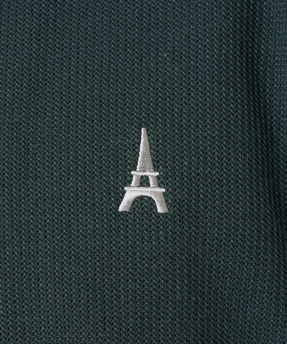KHBJD11064 a.v.v MEN(アー・ヴェ・ヴェ) <ワンポイント刺繡が映える> ハニカムジャカードジャージーシャツ【イージーケア/洗濯機で洗える/遮熱/毛玉になりにくい】 ブラック