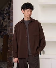 KHBJD17054 a.v.v MEN(アー・ヴェ・ヴェ) <支持率NO.1シャツ / 初秋におすすめ>リライト　ワイドシルエットシャツ【ストレッチ/毛玉・シワになりにくい/洗濯機で洗える/イージーケア】 ブラウン