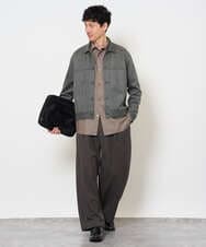 KHBJD65069 a.v.v MEN(アー・ヴェ・ヴェ) ＼ほどよい光沢で、大人っぽく／ワンサイズピンストライプドルマンシャツ【イージーケア/洗濯機で洗える/シワになりにくい/ストレッチ】 ピンク