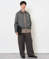KHBJD65069 a.v.v MEN(アー・ヴェ・ヴェ) ＼ほどよい光沢で、大人っぽく／ワンサイズピンストライプドルマンシャツ【イージーケア/洗濯機で洗える/シワになりにくい/ストレッチ】 ピンク
