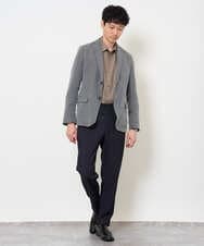 KHBJD65069 a.v.v MEN(アー・ヴェ・ヴェ) ＼ほどよい光沢で、大人っぽく／ワンサイズピンストライプドルマンシャツ【イージーケア/洗濯機で洗える/シワになりにくい/ストレッチ】 ピンク