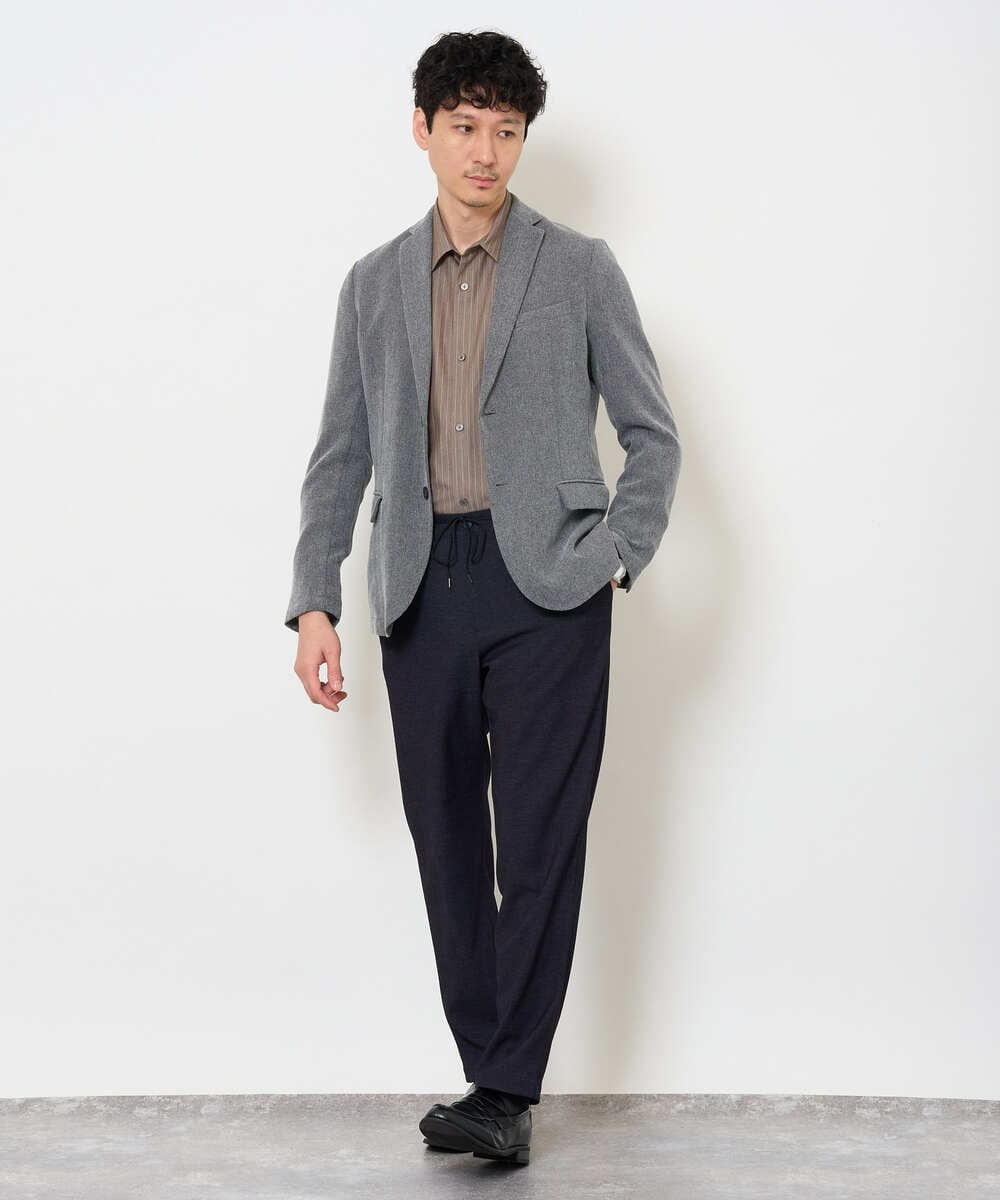 KHBJD65069 a.v.v MEN(アー・ヴェ・ヴェ) ＼ほどよい光沢で、大人っぽく／ワンサイズピンストライプドルマンシャツ【イージーケア/洗濯機で洗える/シワになりにくい/ストレッチ】 ピンク