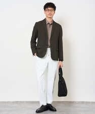 KHBJD65069 a.v.v MEN(アー・ヴェ・ヴェ) ＼ほどよい光沢で、大人っぽく／ワンサイズピンストライプドルマンシャツ【イージーケア/洗濯機で洗える/シワになりにくい/ストレッチ】 ピンク