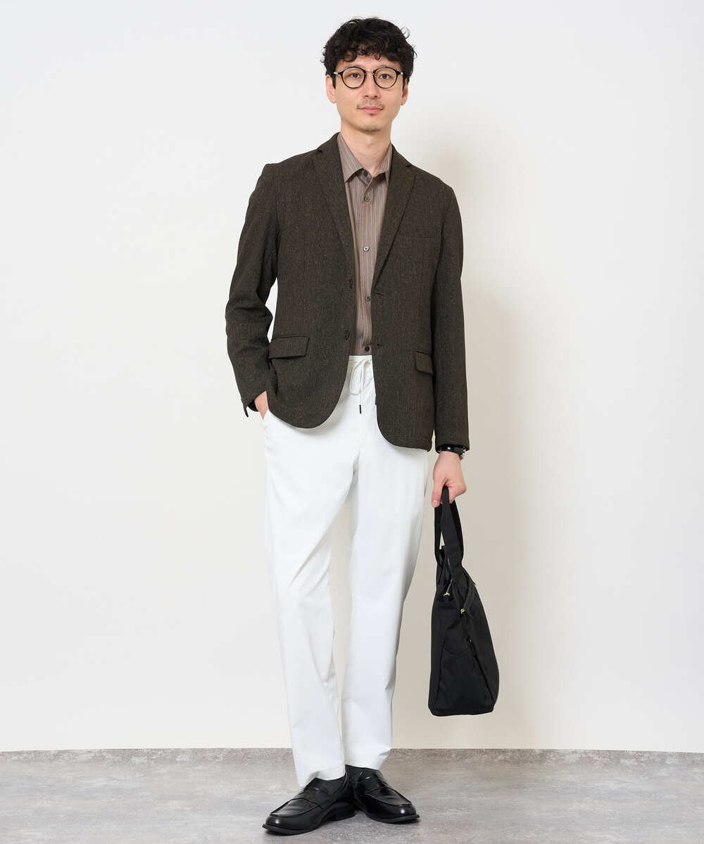 KHBJD65069 a.v.v MEN(アー・ヴェ・ヴェ) ＼ほどよい光沢で、大人っぽく／ワンサイズピンストライプドルマンシャツ【イージーケア/洗濯機で洗える/シワになりにくい/ストレッチ】 ピンク