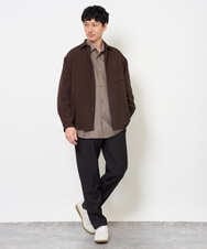 KHBJD65069 a.v.v MEN(アー・ヴェ・ヴェ) ＼ほどよい光沢で、大人っぽく／ワンサイズピンストライプドルマンシャツ【イージーケア/洗濯機で洗える/シワになりにくい/ストレッチ】 ピンク