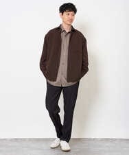 KHBJD65069 a.v.v MEN(アー・ヴェ・ヴェ) ＼ほどよい光沢で、大人っぽく／ワンサイズピンストライプドルマンシャツ【イージーケア/洗濯機で洗える/シワになりにくい/ストレッチ】 ピンク