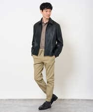 KHBJD65069 a.v.v MEN(アー・ヴェ・ヴェ) ＼ほどよい光沢で、大人っぽく／ワンサイズピンストライプドルマンシャツ【イージーケア/洗濯機で洗える/シワになりにくい/ストレッチ】 ピンク