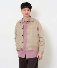 KHBJD65069 a.v.v MEN(アー・ヴェ・ヴェ) ＼ほどよい光沢で、大人っぽく／ワンサイズピンストライプドルマンシャツ【イージーケア/洗濯機で洗える/シワになりにくい/ストレッチ】 ピンク