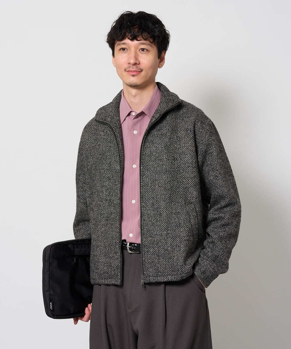KHBJD65069 a.v.v MEN(アー・ヴェ・ヴェ) ＼ほどよい光沢で、大人っぽく／ワンサイズピンストライプドルマンシャツ【イージーケア/洗濯機で洗える/シワになりにくい/ストレッチ】 ピンク