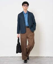 KHBJD65069 a.v.v MEN(アー・ヴェ・ヴェ) ＼ほどよい光沢で、大人っぽく／ワンサイズピンストライプドルマンシャツ【イージーケア/洗濯機で洗える/シワになりにくい/ストレッチ】 ピンク