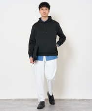 KHBJD65069 a.v.v MEN(アー・ヴェ・ヴェ) ＼ほどよい光沢で、大人っぽく／ワンサイズピンストライプドルマンシャツ【イージーケア/洗濯機で洗える/シワになりにくい/ストレッチ】 ピンク