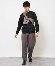 KHBJD65069 a.v.v MEN(アー・ヴェ・ヴェ) ＼ほどよい光沢で、大人っぽく／ワンサイズピンストライプドルマンシャツ【イージーケア/洗濯機で洗える/シワになりにくい/ストレッチ】 ピンク