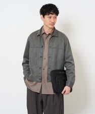 KHBJD65069 a.v.v MEN(アー・ヴェ・ヴェ) ＼ほどよい光沢で、大人っぽく／ワンサイズピンストライプドルマンシャツ【イージーケア/洗濯機で洗える/シワになりにくい/ストレッチ】 ブラウン