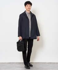 KHBKD21069 a.v.v MEN(アー・ヴェ・ヴェ) ＼上品に整う、大人のシャツ／ ヘリンボーンダブルフェイスシャツ【洗濯機で洗える/毛玉になりにくい】 グレー