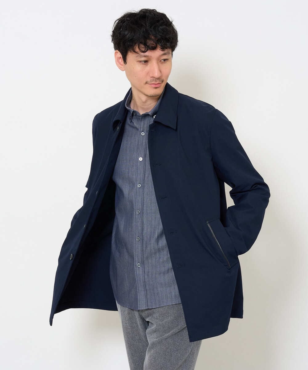 KHBKD21069 a.v.v MEN(アー・ヴェ・ヴェ) ＼上品に整う、大人のシャツ／ ヘリンボーンダブルフェイスシャツ【洗濯機で洗える/毛玉になりにくい】 グレー
