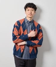 KHBKD21069 a.v.v MEN(アー・ヴェ・ヴェ) ＼上品に整う、大人のシャツ／ ヘリンボーンダブルフェイスシャツ【洗濯機で洗える/毛玉になりにくい】 グレー