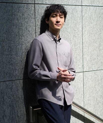 KHBLA20049 a.v.v MEN 人気No1シャツ【イージーケア/累計1.5万枚】サンライト起毛ストレッチシャツ【洗濯機で洗える/蓄熱保湿】