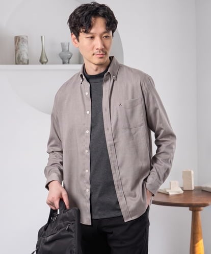 KHBLD20054 a.v.v MEN ＼大人気シャツに暖かさをプラス／サンライト起毛ストレッチ【蓄熱保温/イージーケア/洗濯機で洗える/微起毛/ストレッチ】