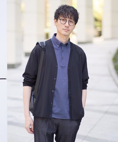 KHCFA10049 a.v.v MEN 【接触冷感】さらさらタッチVネックカーディガン