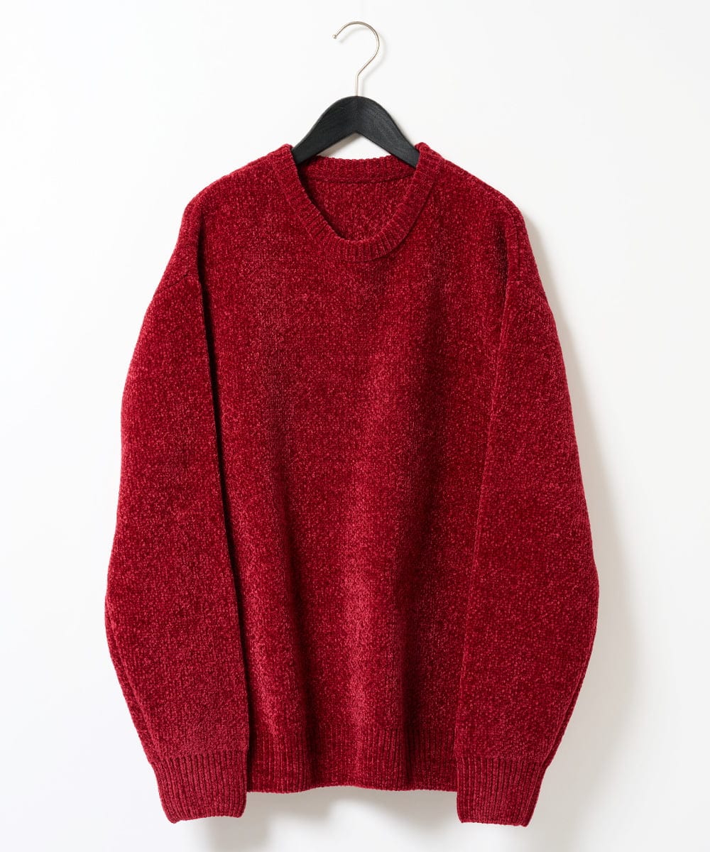 KHFAG01059 a.v.v MEN(アー・ヴェ・ヴェ) ROYALモール クルーネックニット レッド