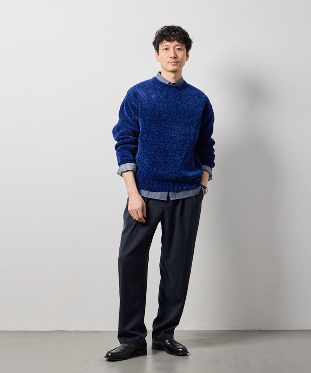 KHFAG01059 a.v.v MEN(アー・ヴェ・ヴェ) ROYALモール クルーネックニット ダークグレー