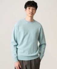 KHFED20059 a.v.v MEN(アー・ヴェ・ヴェ) ＼初秋におすすめ／【洗濯機で洗える】タックメッシュクルーネックカットソー グリーン