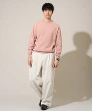 KHFED20059 a.v.v MEN(アー・ヴェ・ヴェ) ＼初秋におすすめ／【洗濯機で洗える】タックメッシュクルーネックカットソー ホワイト