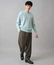 KHFED20059 a.v.v MEN(アー・ヴェ・ヴェ) ＼初秋におすすめ／【洗濯機で洗える】タックメッシュクルーネックカットソー ホワイト