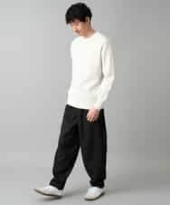 KHFED20059 a.v.v MEN(アー・ヴェ・ヴェ) ＼初秋におすすめ／【洗濯機で洗える】タックメッシュクルーネックカットソー ホワイト