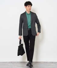 KHFJD72069 a.v.v MEN(アー・ヴェ・ヴェ) ＼1枚で程よく上品に／コットンライクポリエステルニットポロ【洗濯機で洗える】 ネイビー