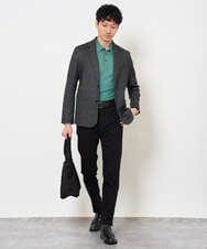 KHFJD72069 a.v.v MEN(アー・ヴェ・ヴェ) ＼1枚で程よく上品に／コットンライクポリエステルニットポロ【洗濯機で洗える】 ネイビー
