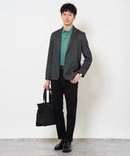 KHFJD72069 a.v.v MEN(アー・ヴェ・ヴェ) ＼1枚で程よく上品に／コットンライクポリエステルニットポロ【洗濯機で洗える】 ネイビー
