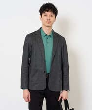 KHFJD72069 a.v.v MEN(アー・ヴェ・ヴェ) ＼1枚で程よく上品に／コットンライクポリエステルニットポロ【洗濯機で洗える】 ネイビー