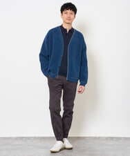 KHFJD72069 a.v.v MEN(アー・ヴェ・ヴェ) ＼1枚で程よく上品に／コットンライクポリエステルニットポロ【洗濯機で洗える】 ネイビー